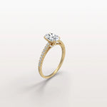 Oval Cut Pave Solitaire 1CT Lab Grown Engagement Ring - Rings