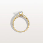 Oval Cut Pave Solitaire 1CT Lab Grown Engagement Ring - Rings