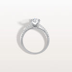 Oval Cut Pave Solitaire 2CT Lab Grown Engagement Ring - Rings