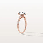 Oval Cut Pave Solitaire 2CT Lab Grown Engagement Ring - Rings