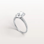 Oval Cut Pave Solitaire 2CT Lab Grown Engagement Ring - Rings