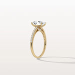 Oval Cut Pave Solitaire 2CT Lab Grown Engagement Ring - Rings