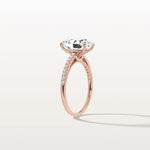 Oval Cut Pave Solitaire 3CT Lab Grown Engagement Ring - Rings