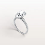 Oval Cut Pave Solitaire 3CT Lab Grown Engagement Ring - Rings