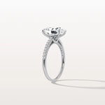 Oval Cut Pave Solitaire 3CT Lab Grown Engagement Ring - Rings