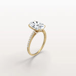 Oval Cut Pave Solitaire 3CT Lab Grown Engagement Ring - Rings