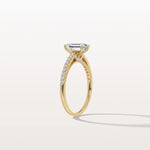 Emerald Cut Solitaire Pave 1CT Lab Grown Engagement Ring - Rings
