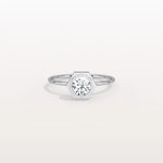 Hexagon Bezel Solitaire Round Lab Diamond Ring - Rings