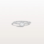 Minimalist Solitaire Bezel Set Round Lab Grown Diamond Ring - Rings