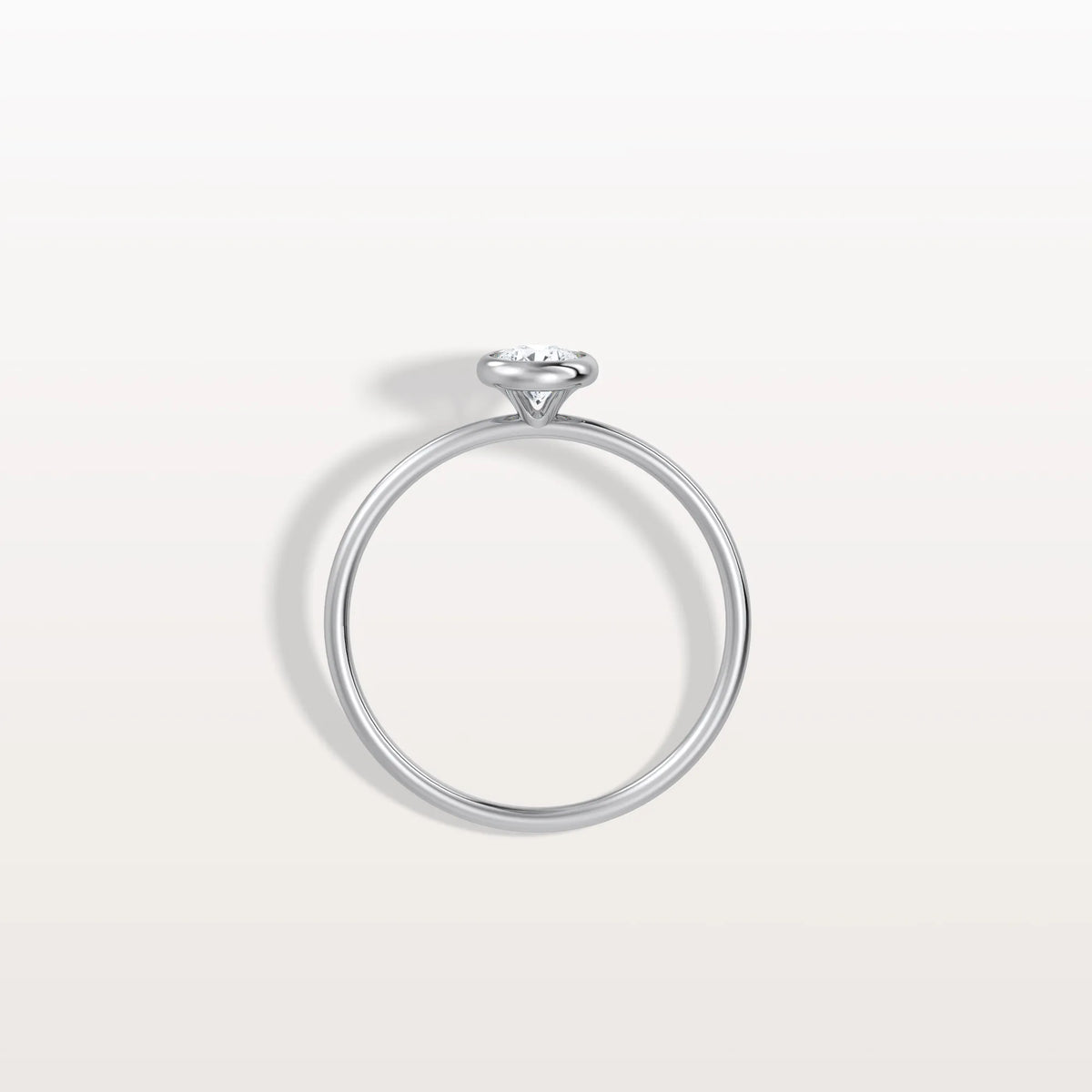 Minimalist Solitaire Bezel Set Round Lab Grown Diamond Ring - Rings