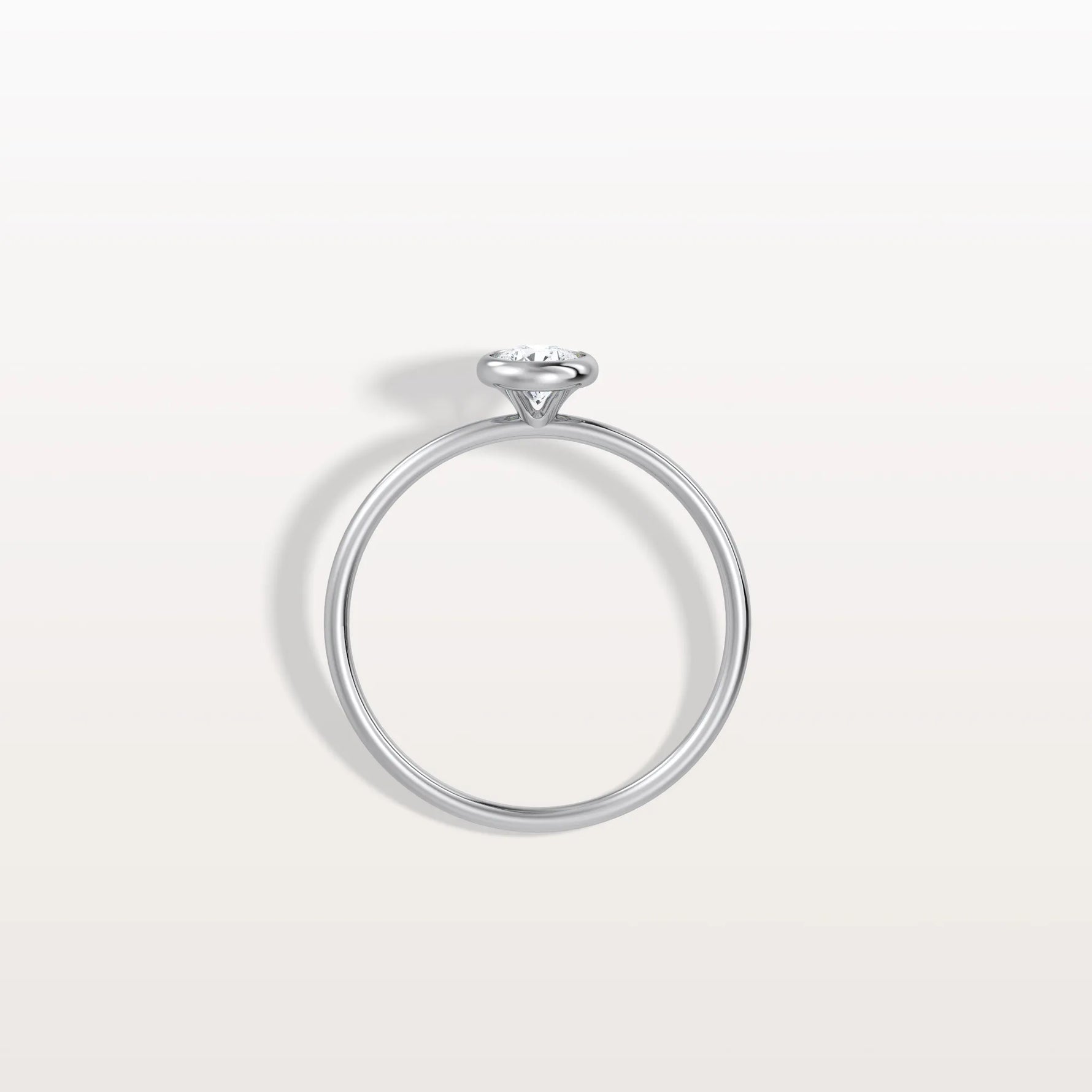 Minimalist Solitaire Bezel Set Round Lab Grown Diamond Ring - Rings