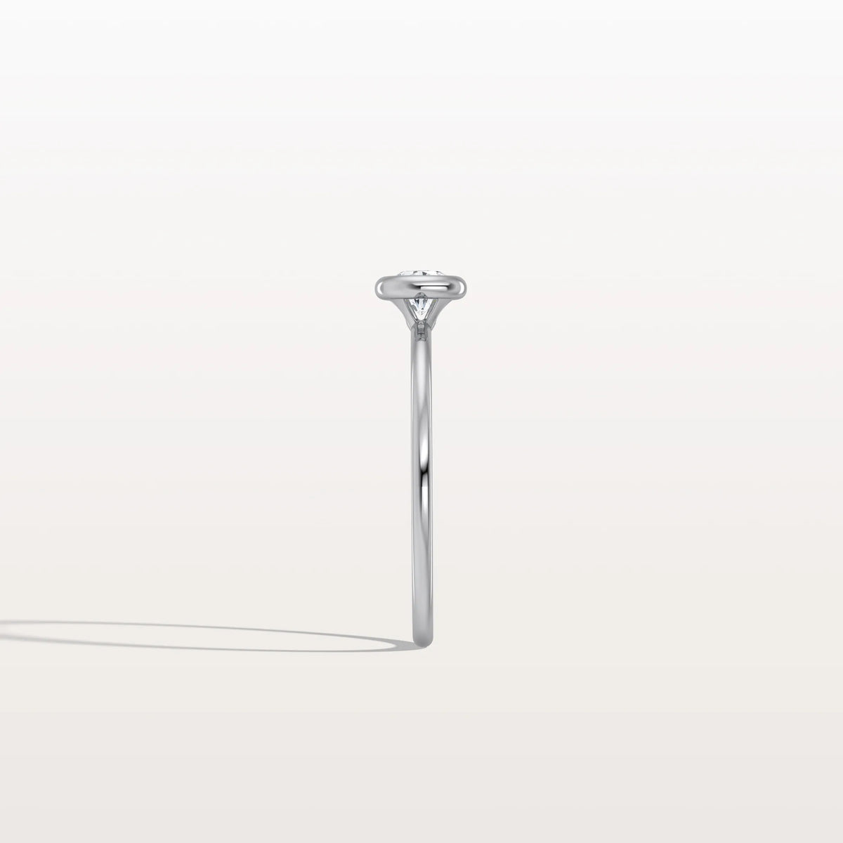 Minimalist Solitaire Bezel Set Round Lab Grown Diamond Ring - Rings