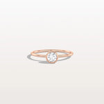 Minimalist Solitaire Bezel Set Round Lab Grown Diamond Ring - Rings