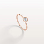 Minimalist Solitaire Bezel Set Round Lab Grown Diamond Ring - Rings