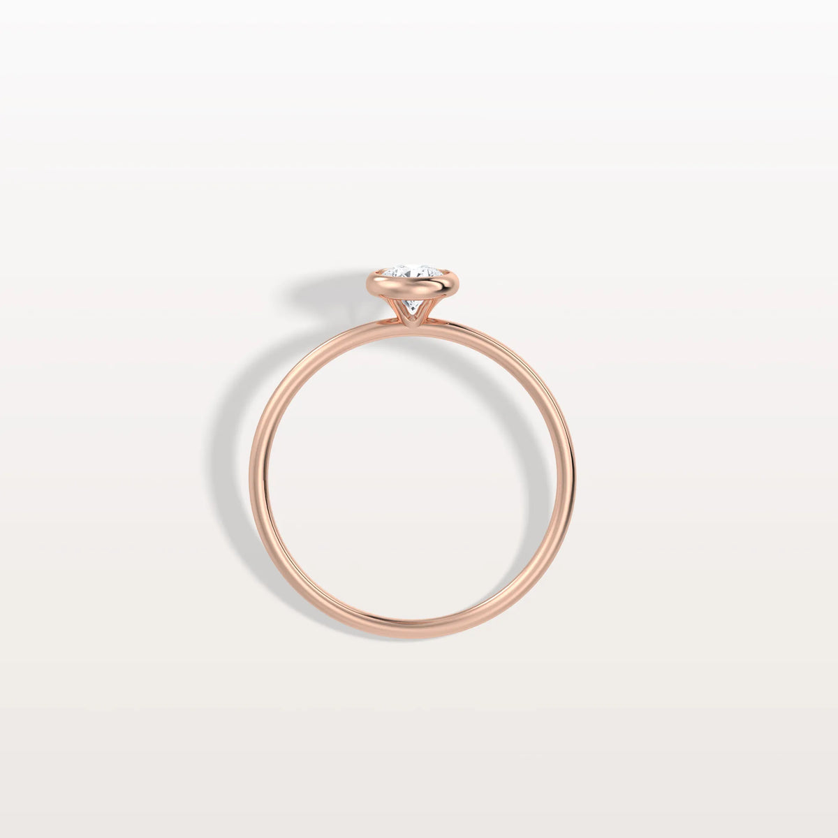 Minimalist Solitaire Bezel Set Round Lab Grown Diamond Ring - Rings