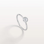 Minimalist Solitaire Bezel Set Round Lab Grown Diamond Ring - Rings