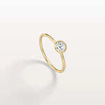 Minimalist Solitaire Bezel Set Round Lab Grown Diamond Ring - Rings