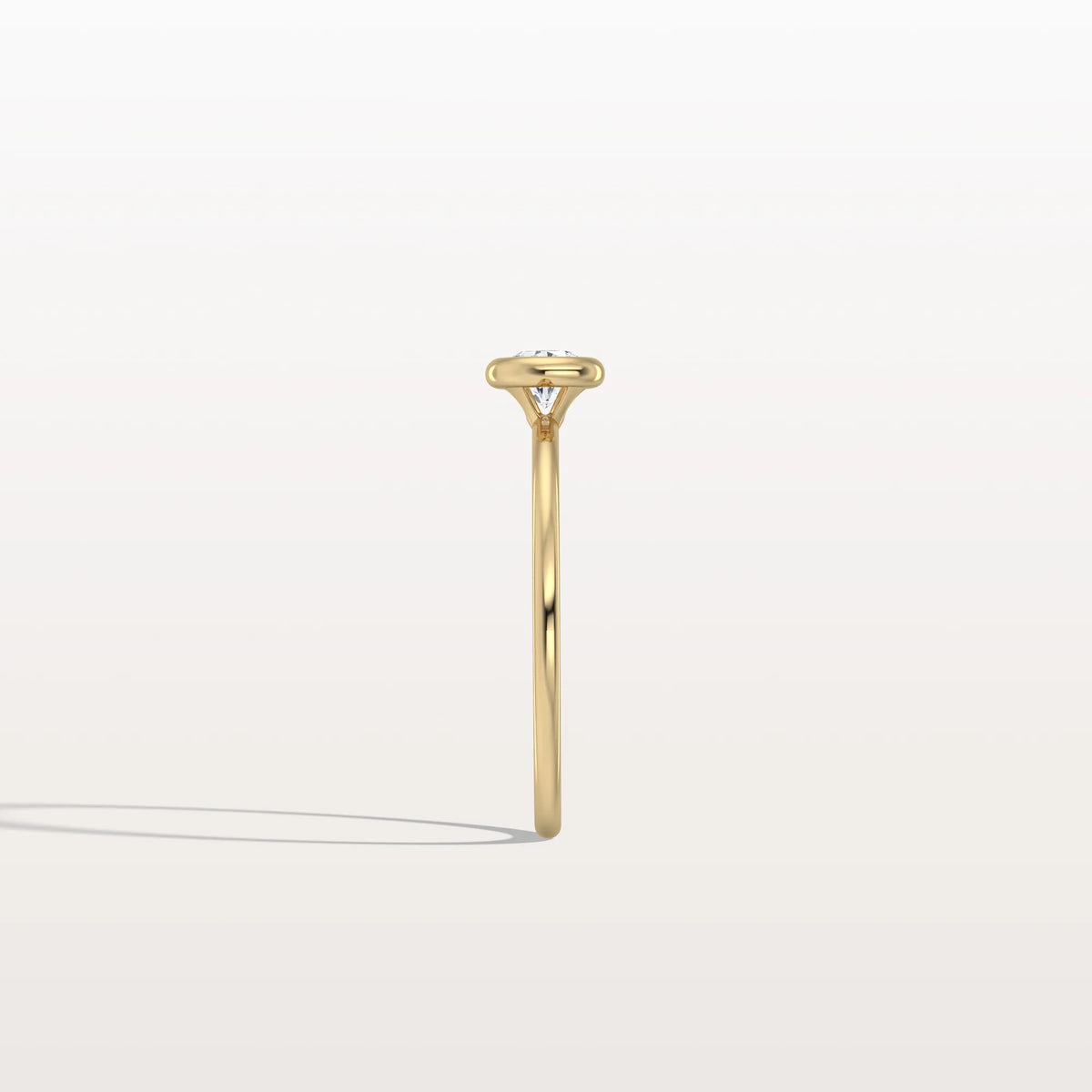 Minimalist Solitaire Bezel Set Round Lab Grown Diamond Ring - Rings