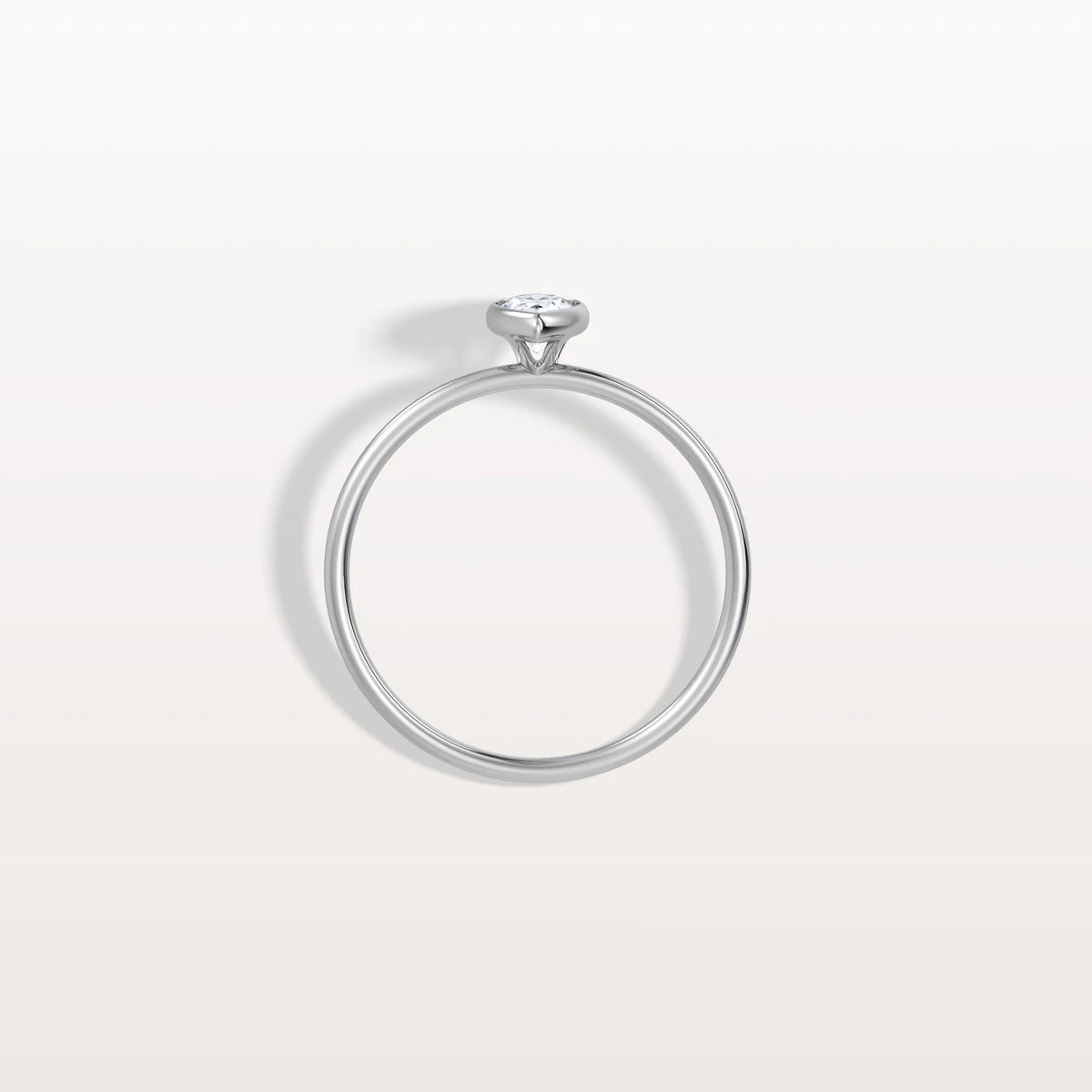 Minimalist Bezel Set Pear Lab Grown Diamond Ring - Rings