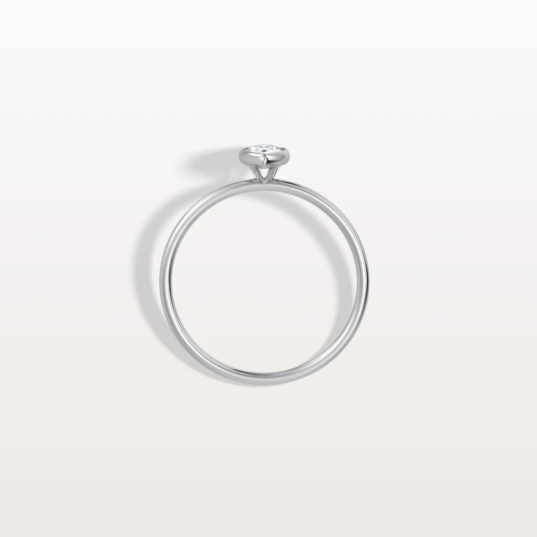Minimalist Bezel Set Pear Lab Grown Diamond Ring - Rings