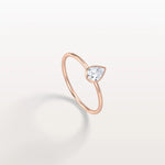 Minimalist Bezel Set Pear Lab Grown Diamond Ring - Rings