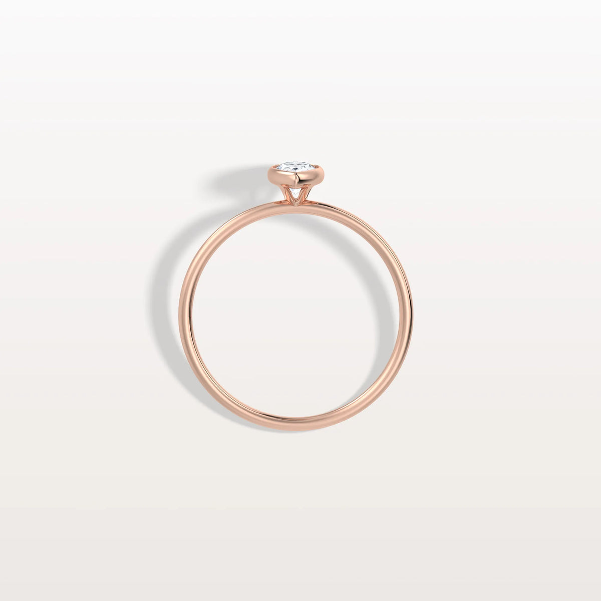 Minimalist Bezel Set Pear Lab Grown Diamond Ring - Rings