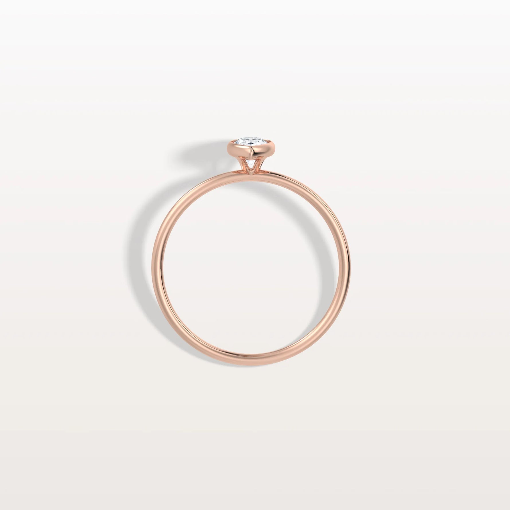Minimalist Bezel Set Pear Lab Grown Diamond Ring - Rings