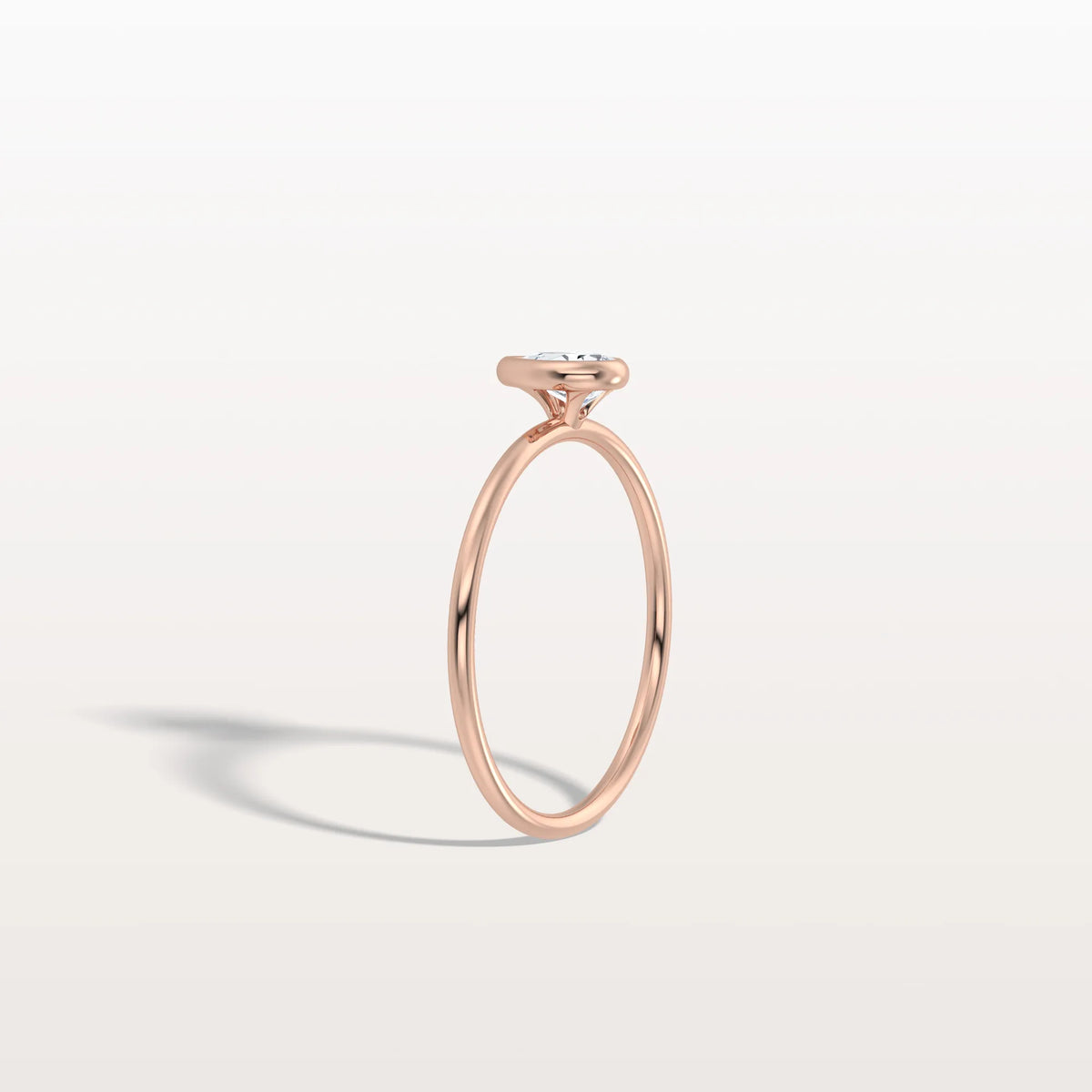 Minimalist Bezel Set Pear Lab Grown Diamond Ring - Rings