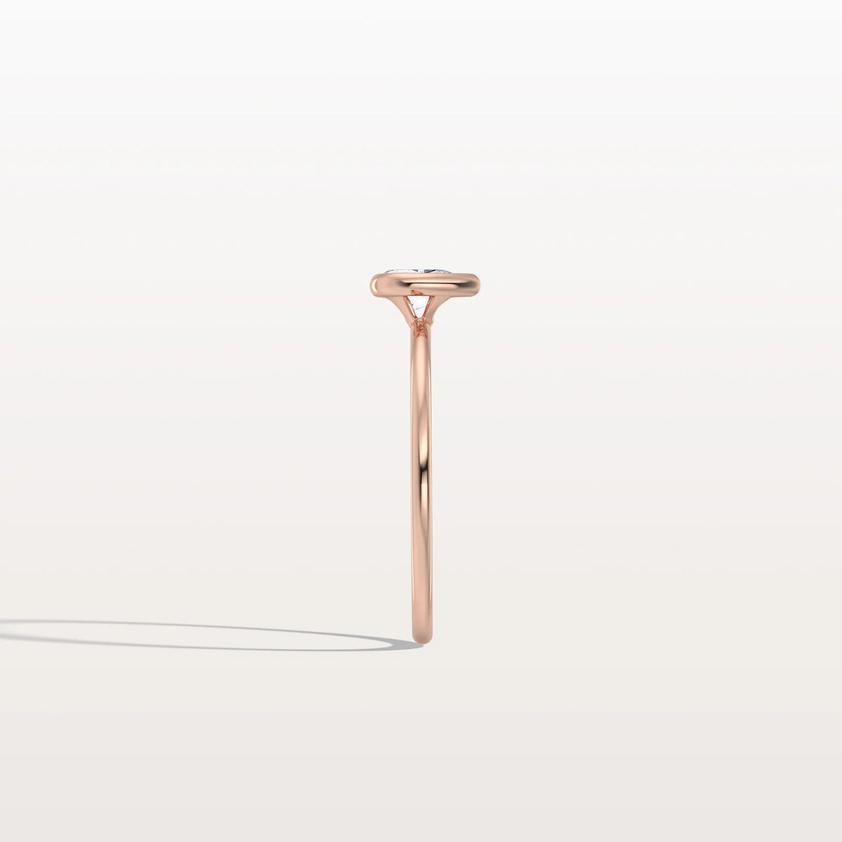 Minimalist Bezel Set Pear Lab Grown Diamond Ring - Rings