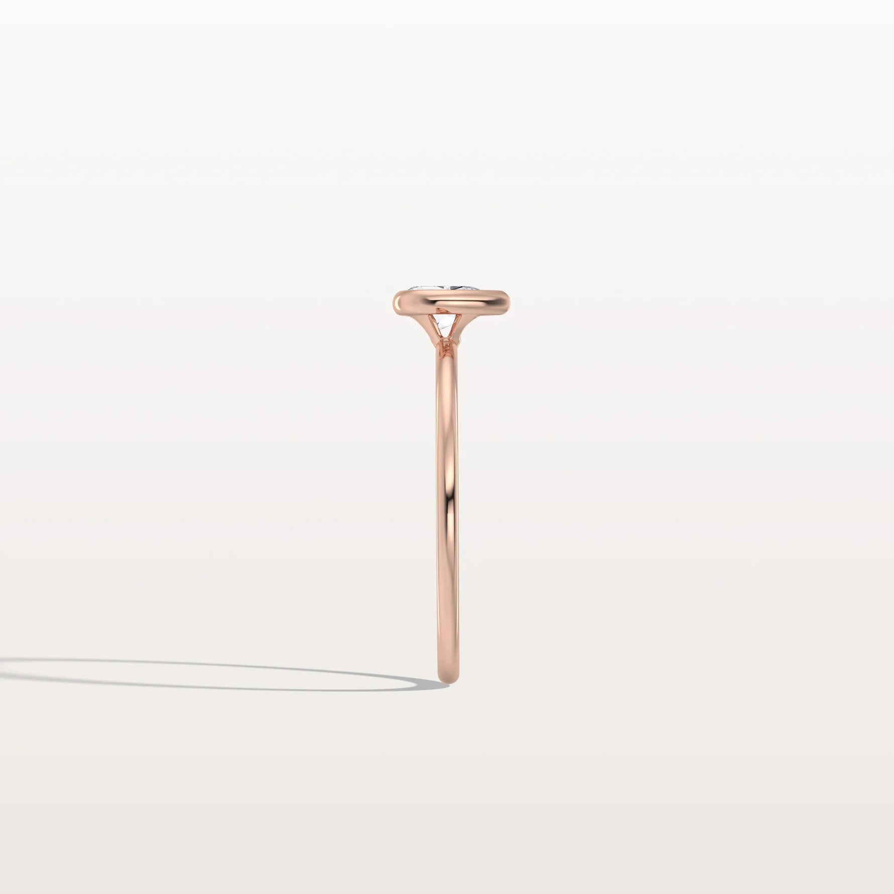 Minimalist Bezel Set Pear Lab Grown Diamond Ring - Rings
