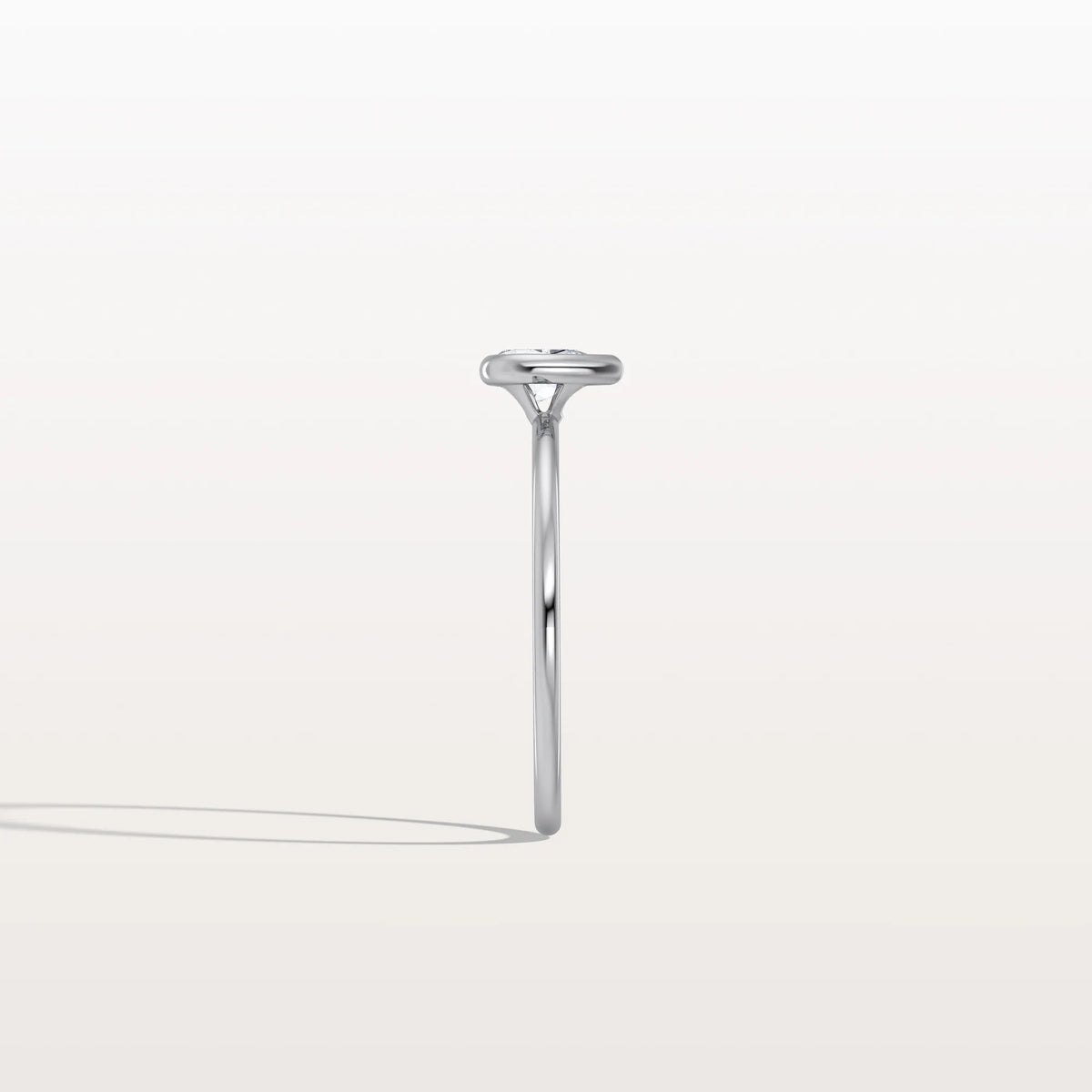 Minimalist Bezel Set Pear Lab Grown Diamond Ring - Rings