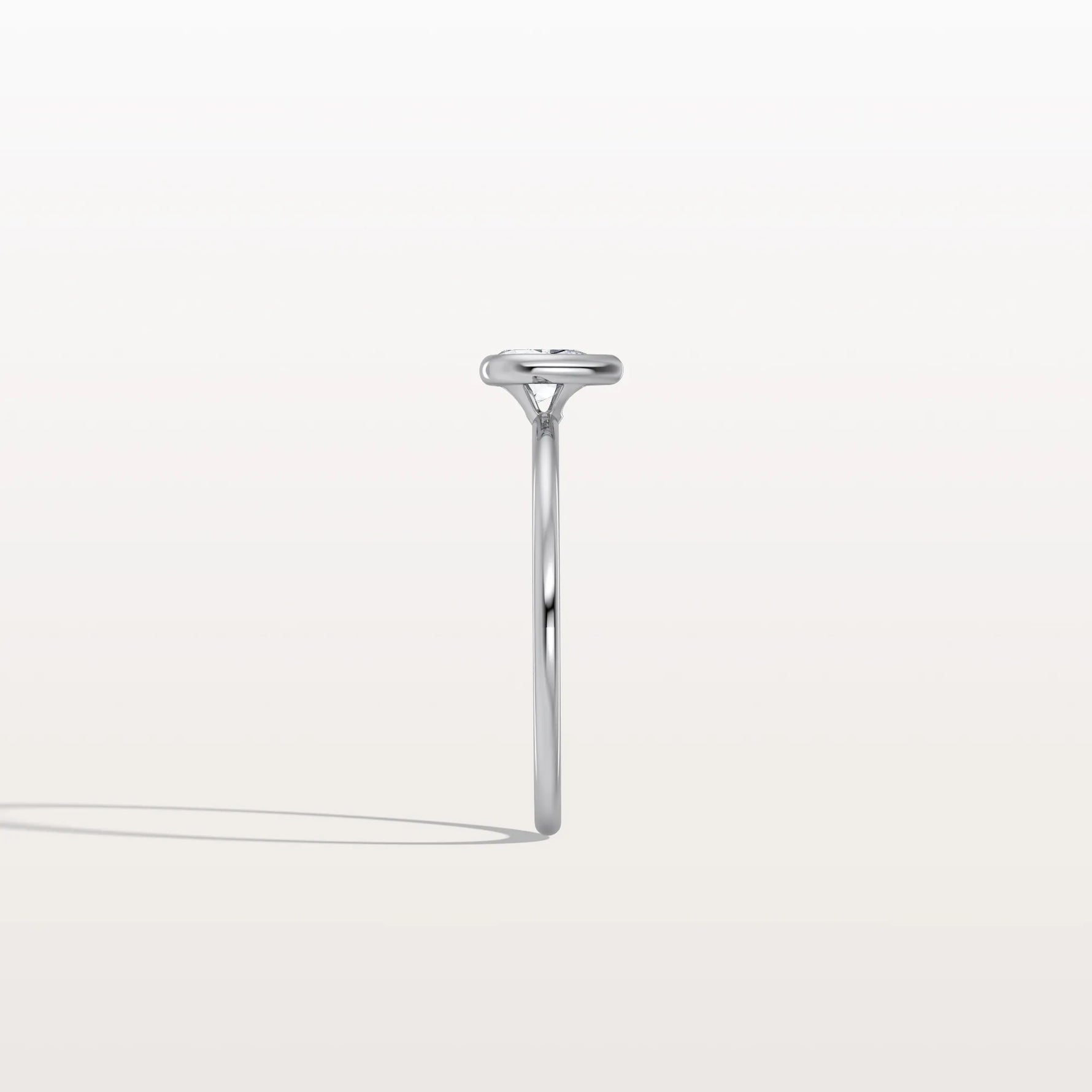 Minimalist Bezel Set Pear Lab Grown Diamond Ring - Rings