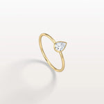 Minimalist Bezel Set Pear Lab Grown Diamond Ring - Rings