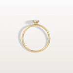 Minimalist Bezel Set Pear Lab Grown Diamond Ring - Rings