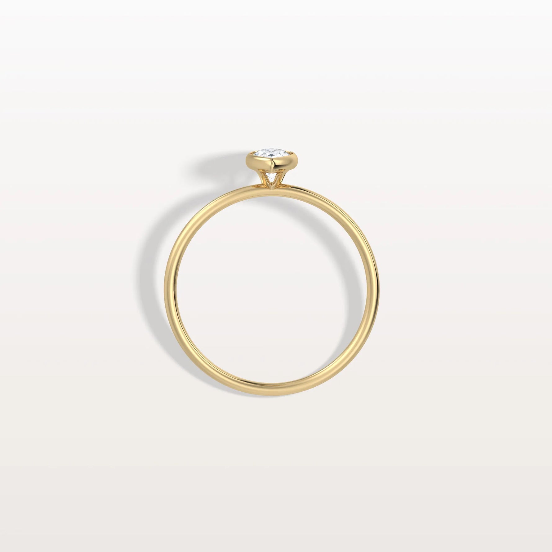 Minimalist Bezel Set Pear Lab Grown Diamond Ring - Rings