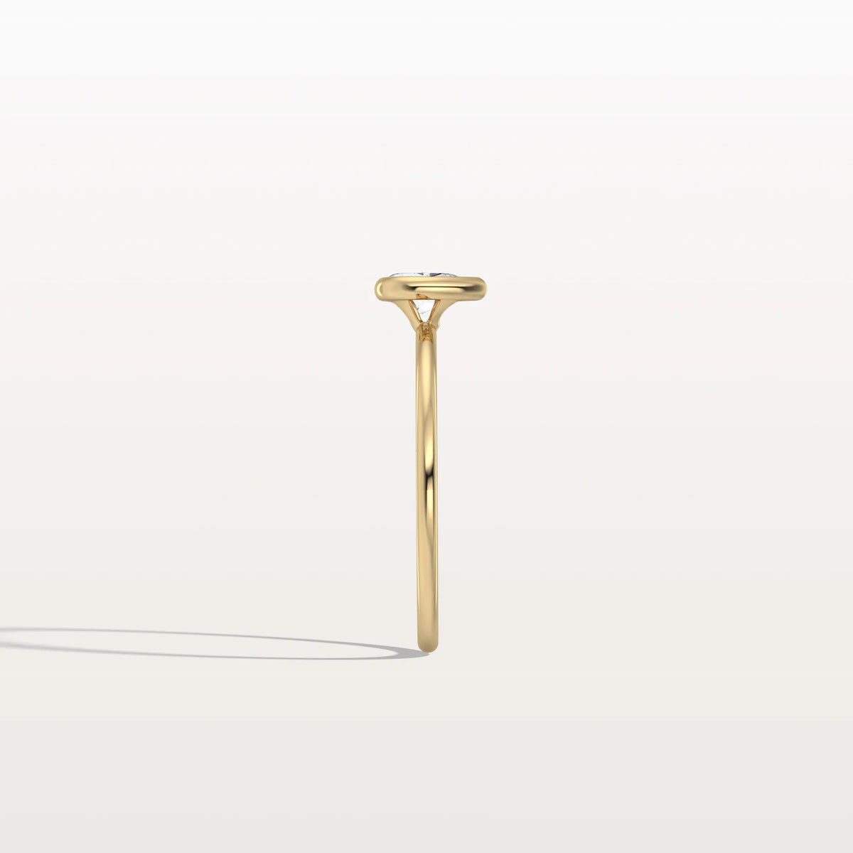 Minimalist Bezel Set Pear Lab Grown Diamond Ring - Rings