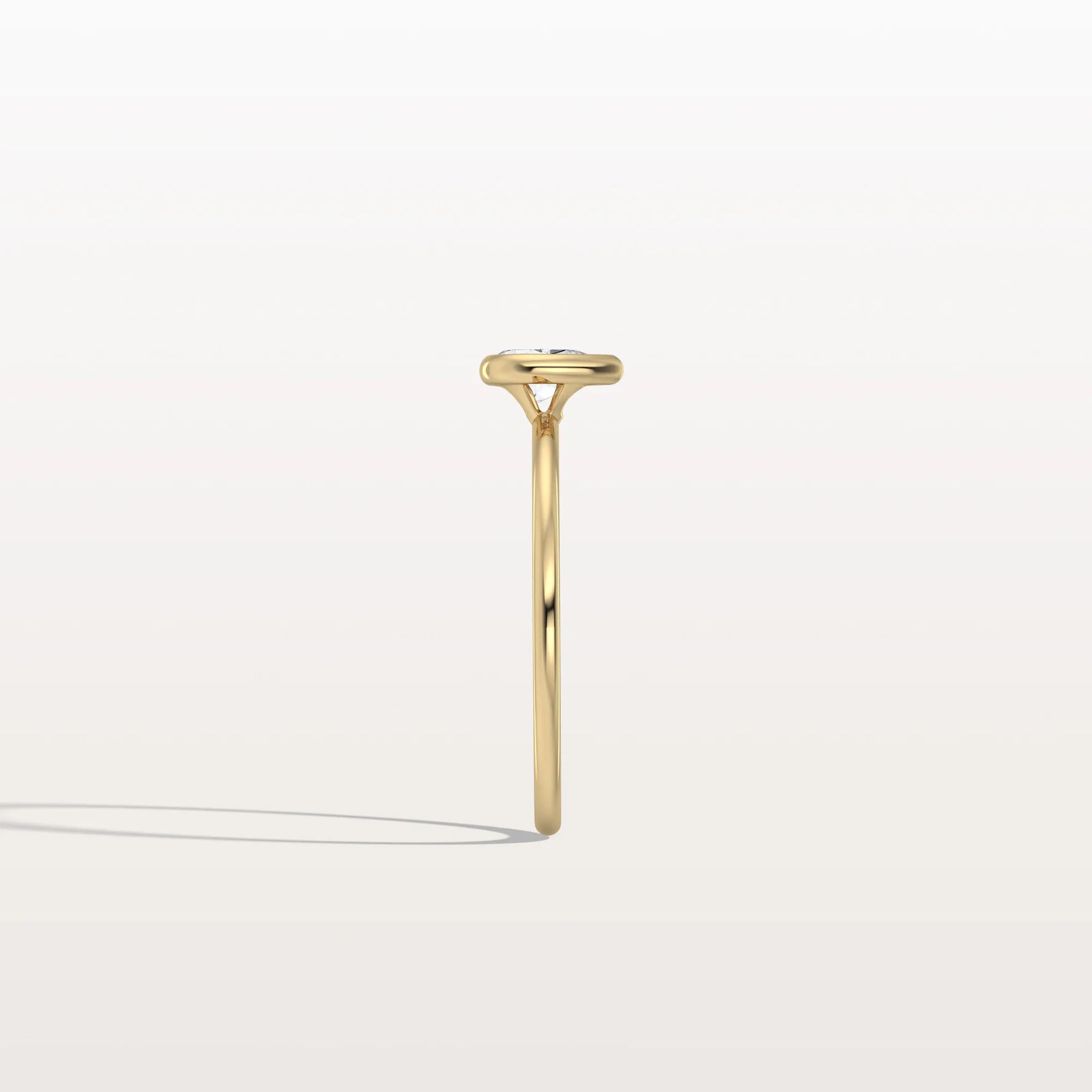 Minimalist Bezel Set Pear Lab Grown Diamond Ring - Rings