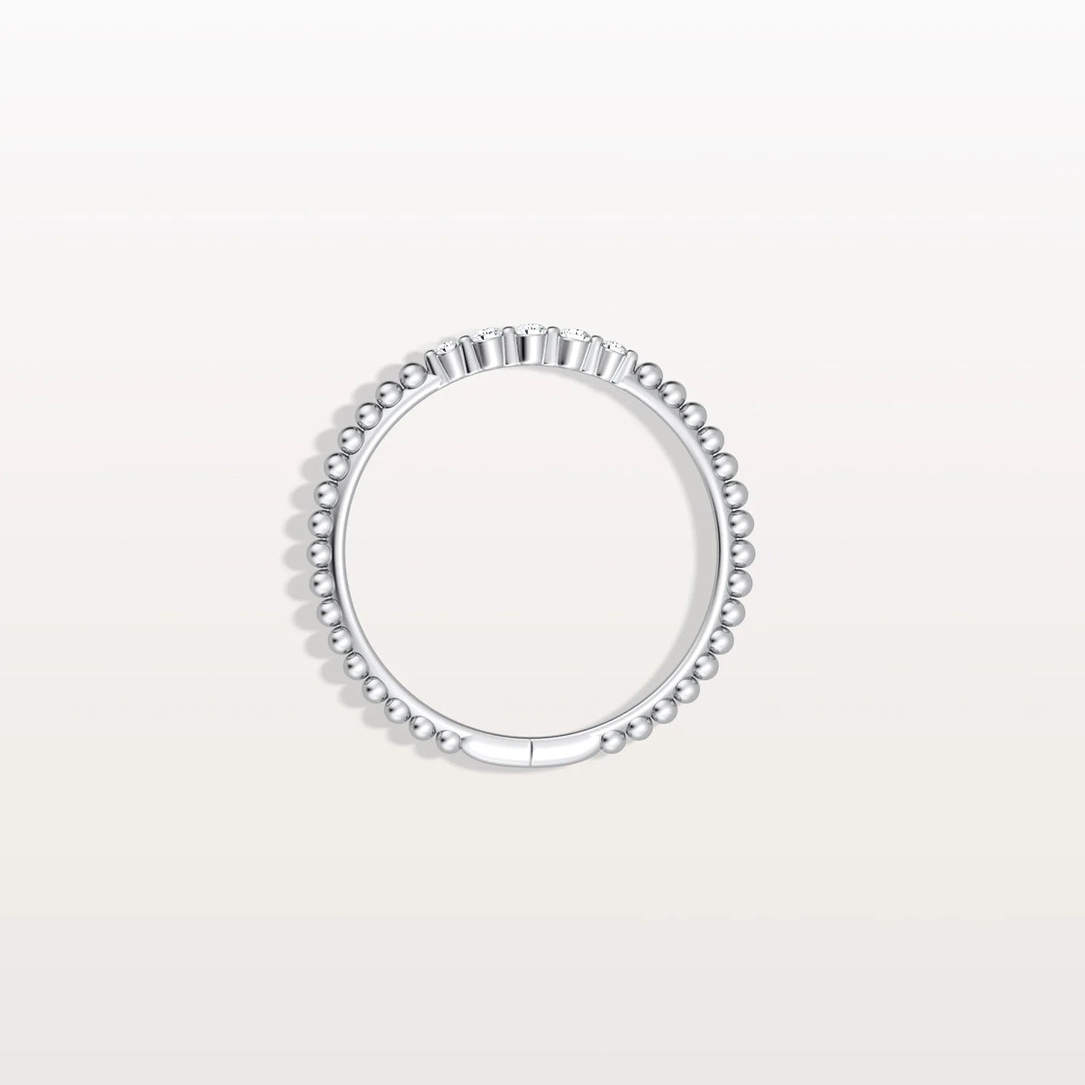 Minimalist Bead Accent Lab Grown Diamond Ring - Rings