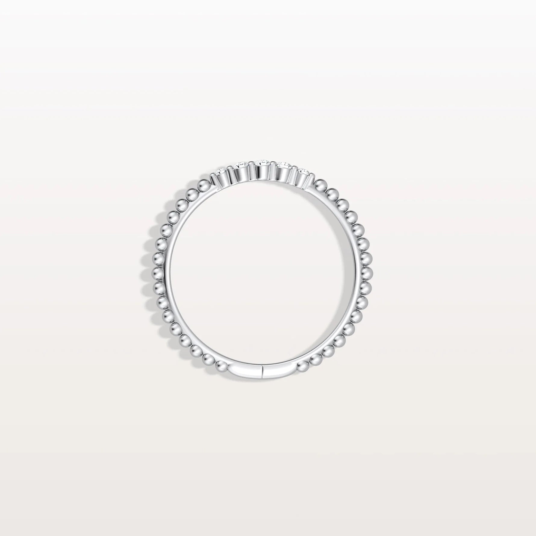 Minimalist Bead Accent Lab Grown Diamond Ring - Rings