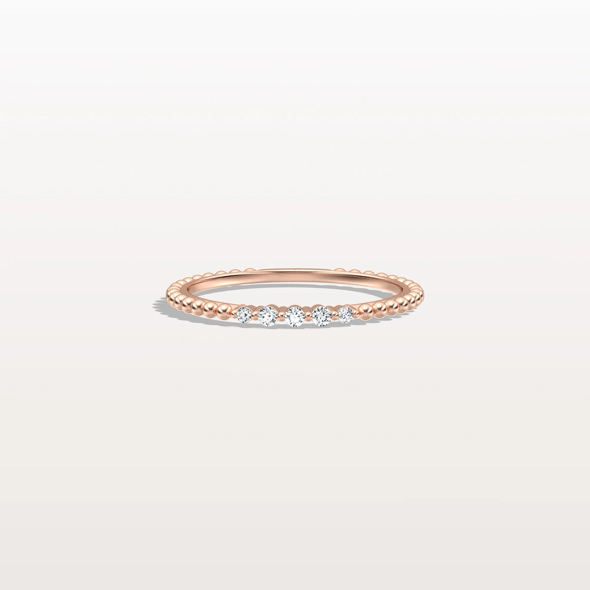Minimalist Bead Accent Lab Grown Diamond Ring - Rings