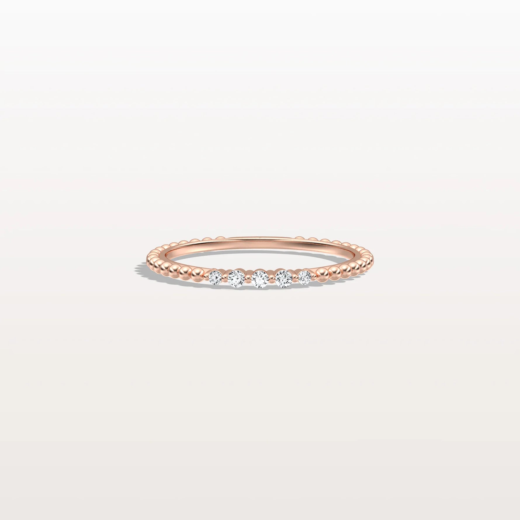 Minimalist Bead Accent Lab Grown Diamond Ring - Rings