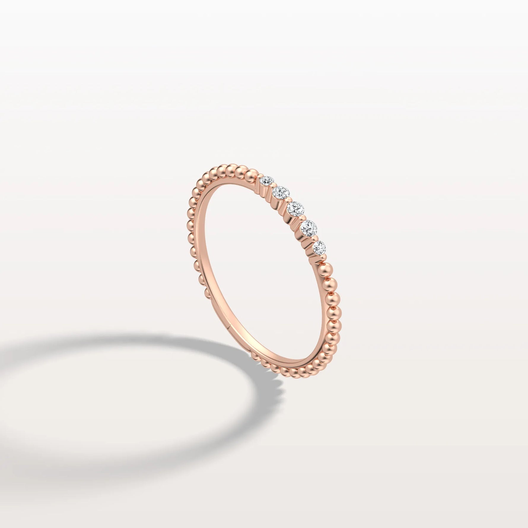 Minimalist Bead Accent Lab Grown Diamond Ring - Rings