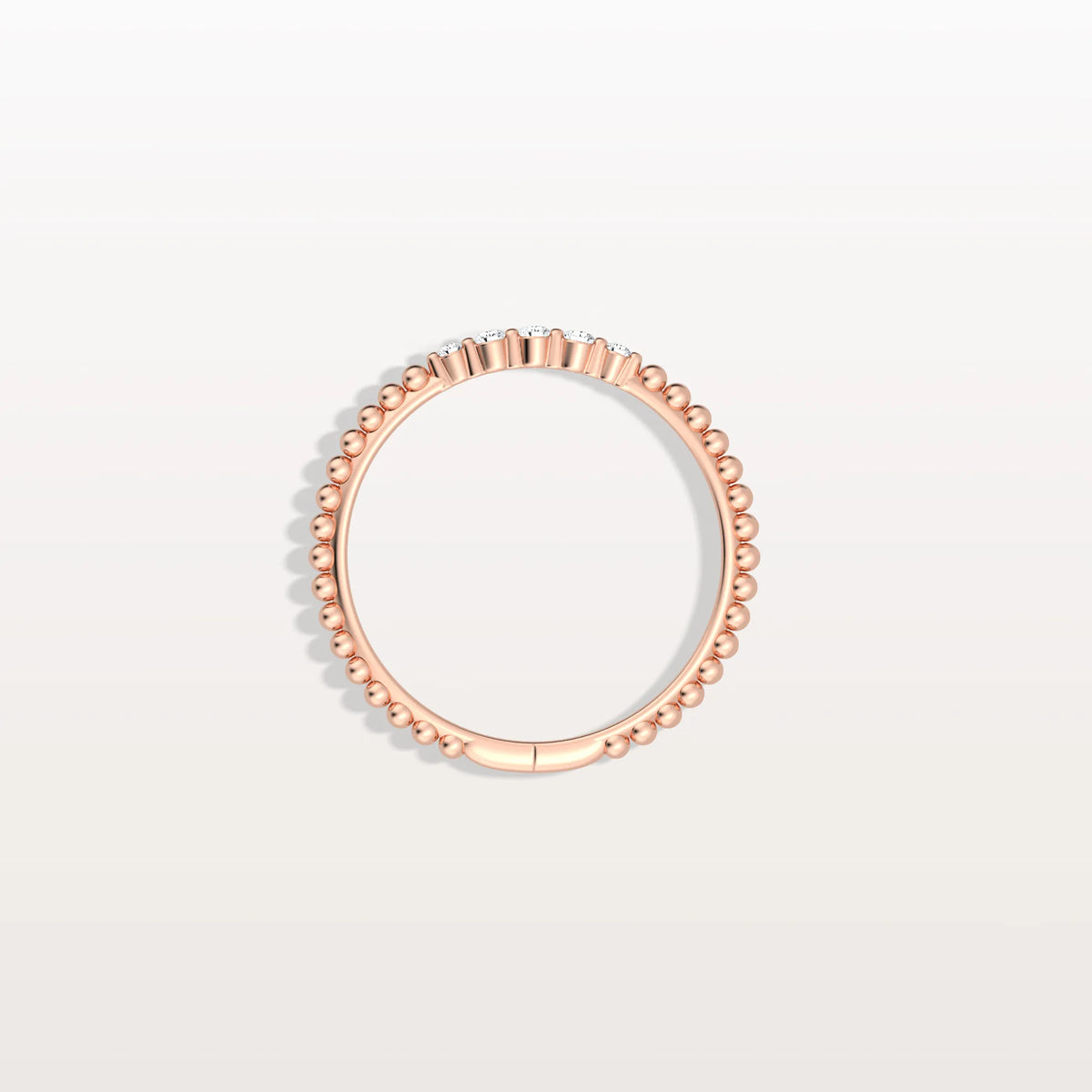 Minimalist Bead Accent Lab Grown Diamond Ring - Rings