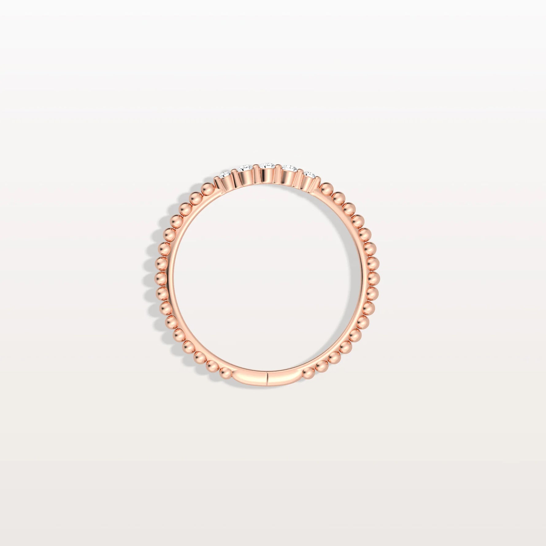 Minimalist Bead Accent Lab Grown Diamond Ring - Rings