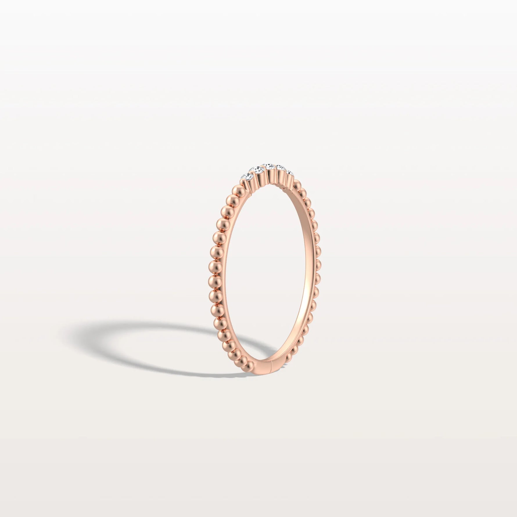 Minimalist Bead Accent Lab Grown Diamond Ring - Rings