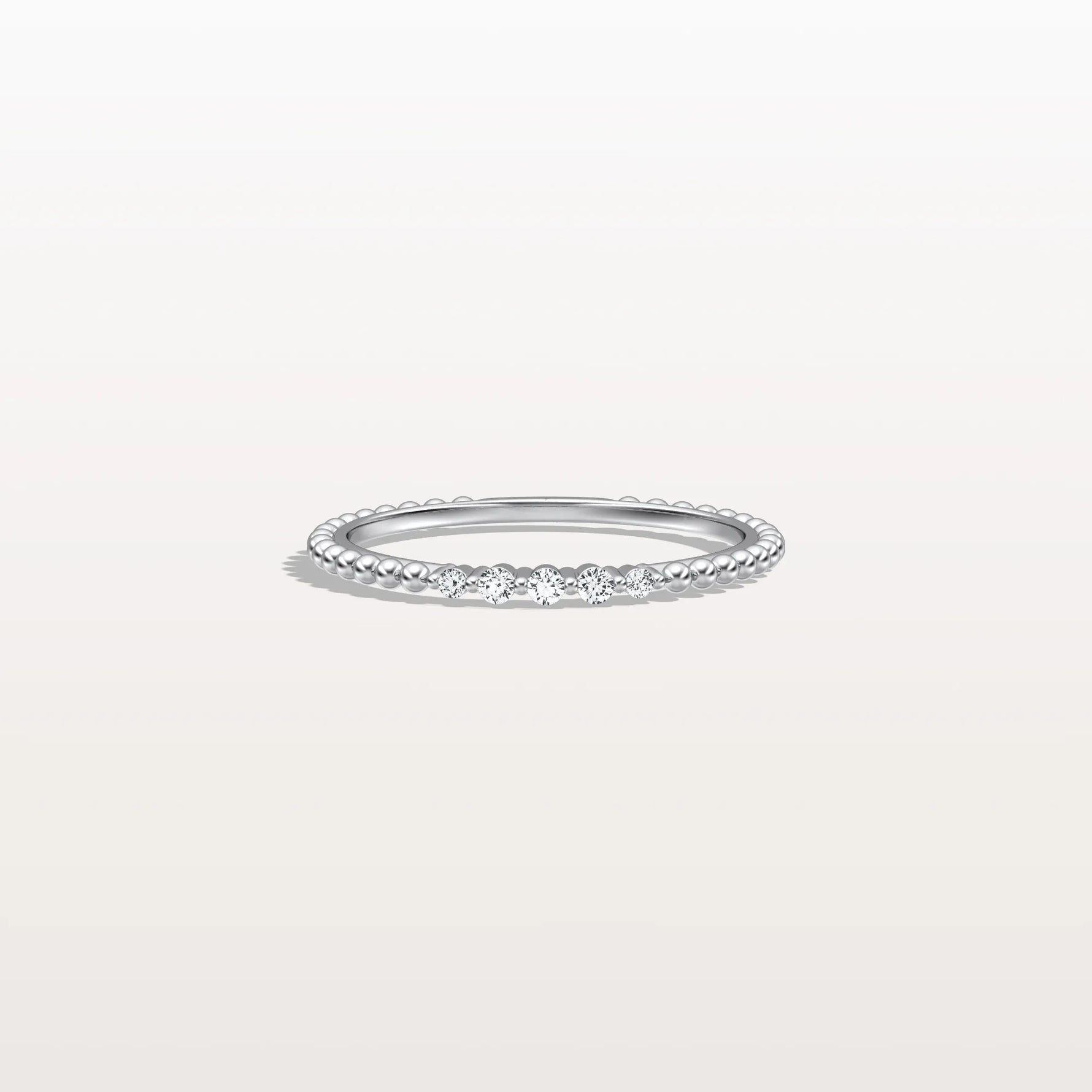 Minimalist Bead Accent Lab Grown Diamond Ring - Rings