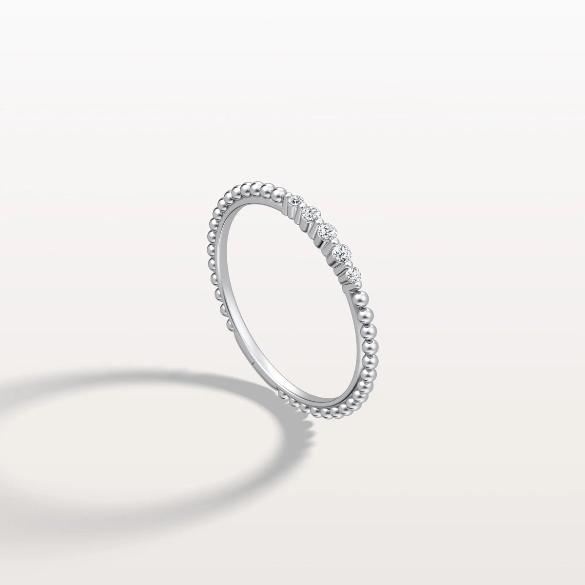 Minimalist Bead Accent Lab Grown Diamond Ring - Rings