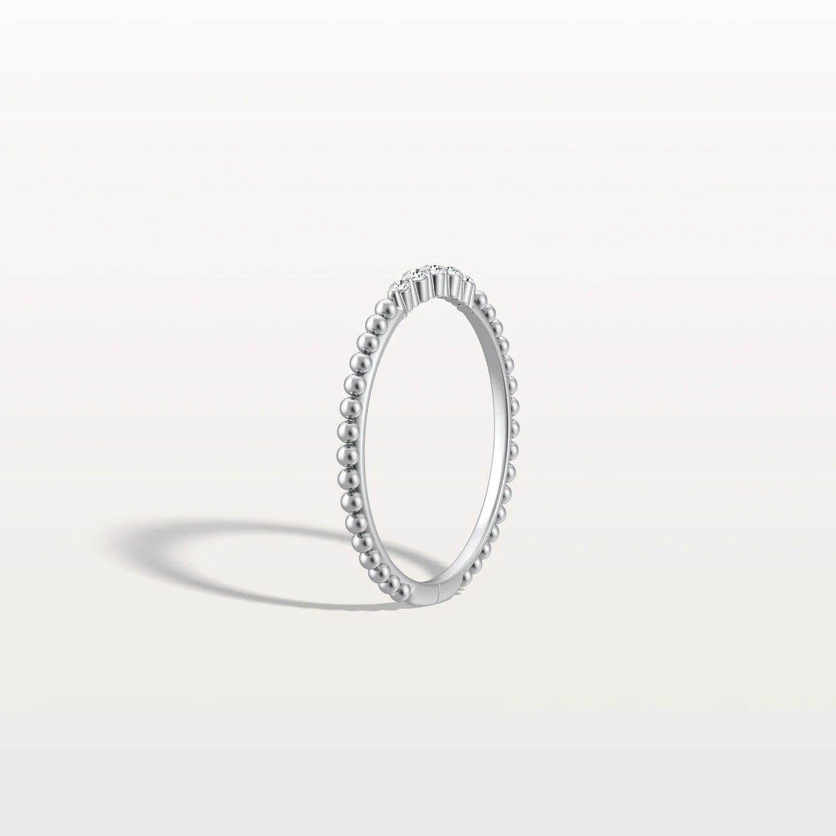 Minimalist Bead Accent Lab Grown Diamond Ring - Rings