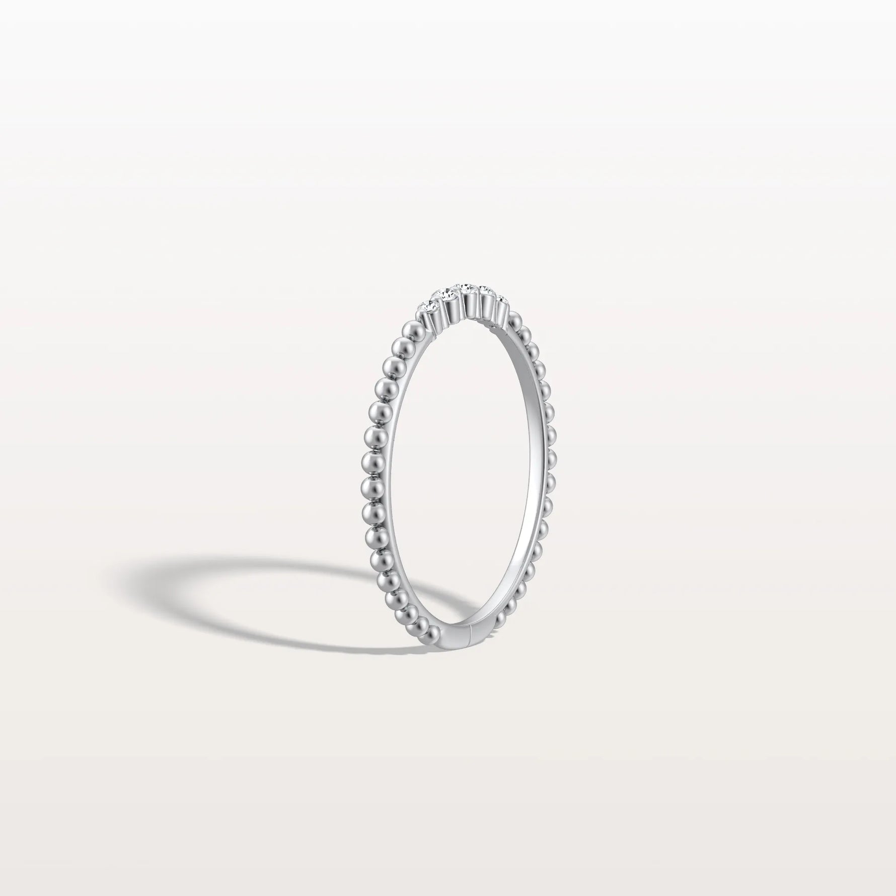 Minimalist Bead Accent Lab Grown Diamond Ring - Rings