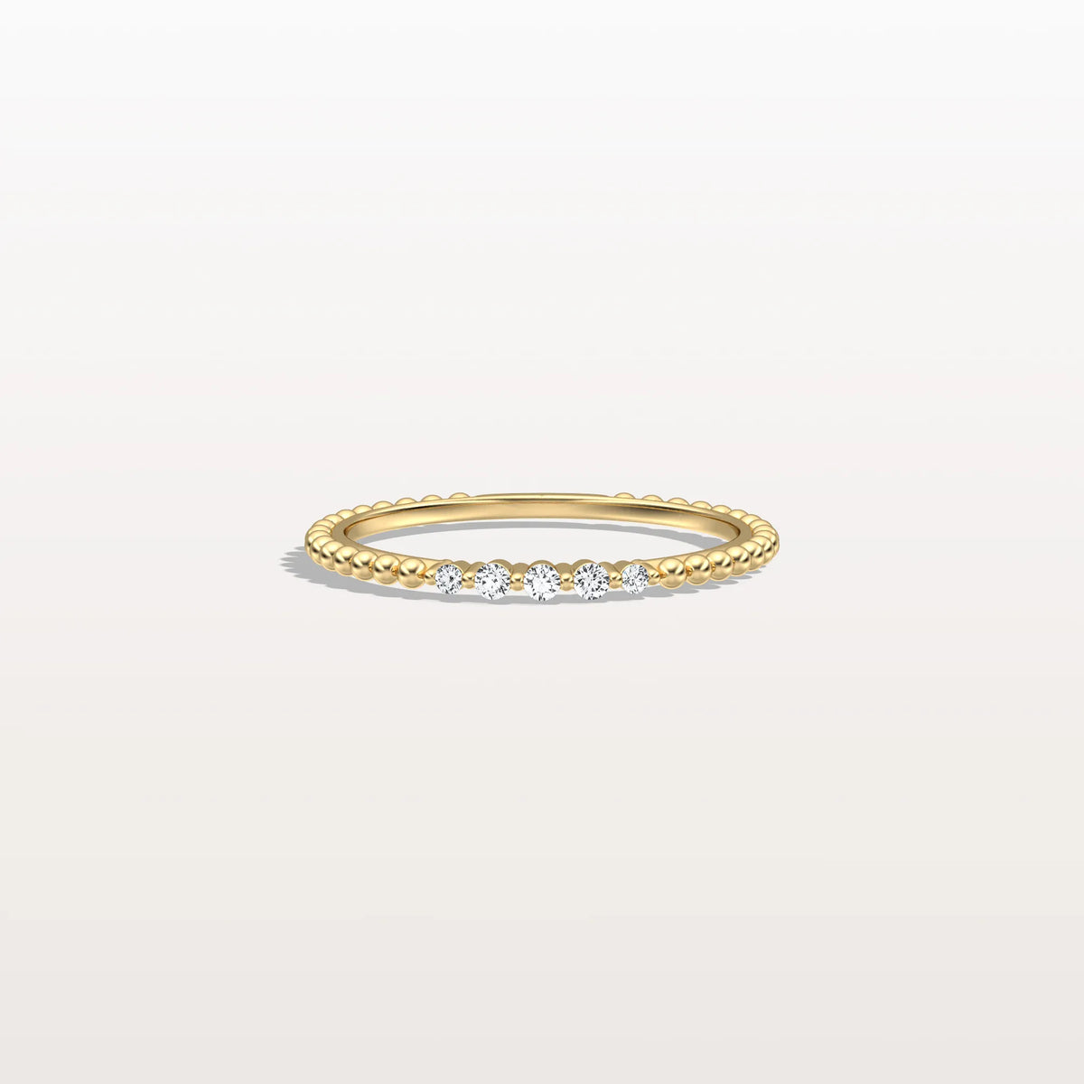 Minimalist Bead Accent Lab Grown Diamond Ring - Rings